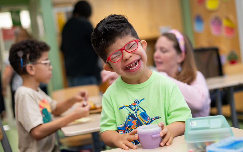 ASD young student with a big smile