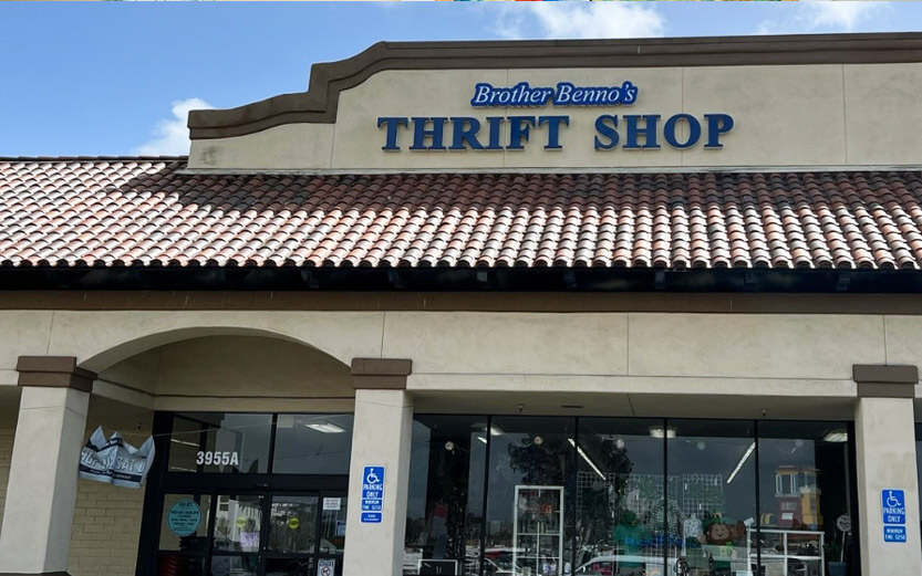 the front of the Brother Benno's thrift shop