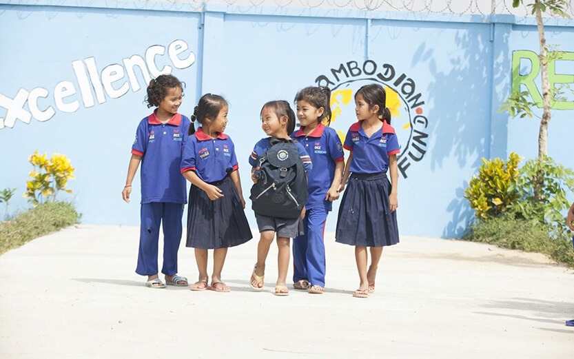 School children walking