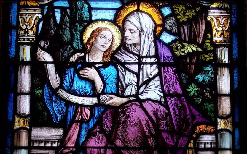 close up of a stained glass window