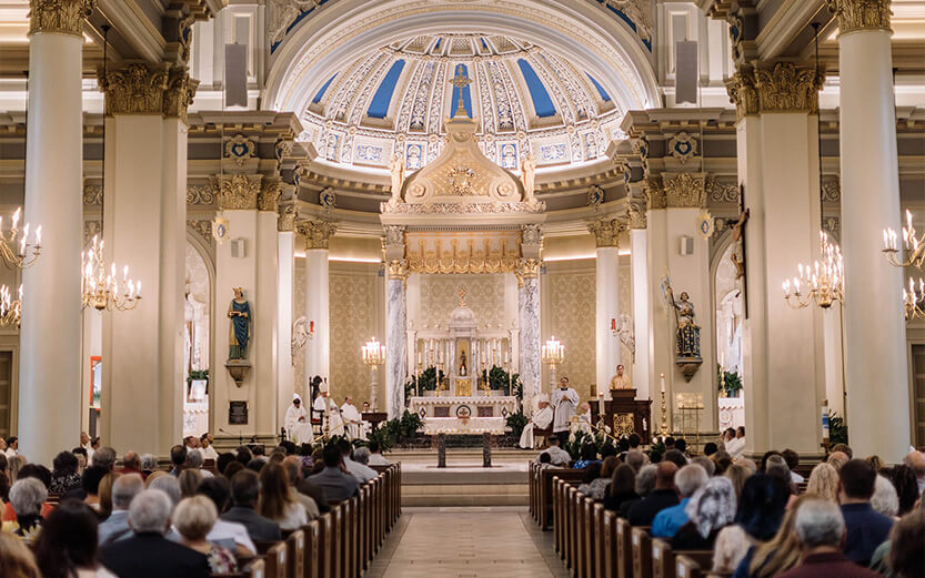 the altar and dome of the St. Joseph Co-Cathedral in Thibodaux, Louisiana