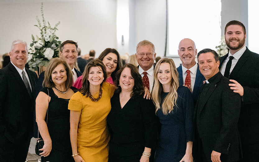 a group of people at a church gathering
