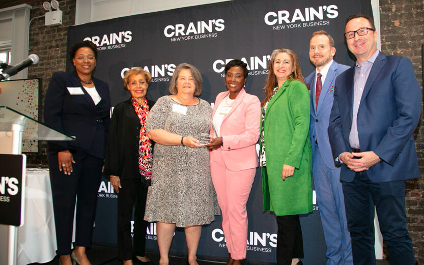 the presentation of a Crain's award