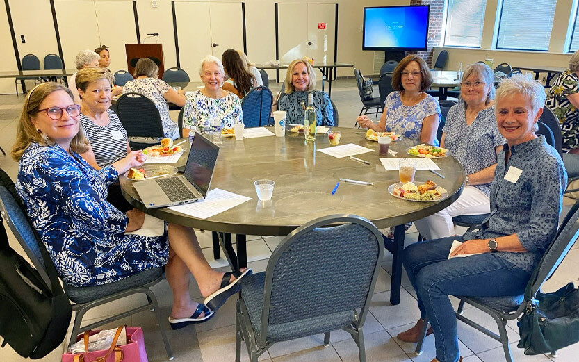 a women's church group having lunch together