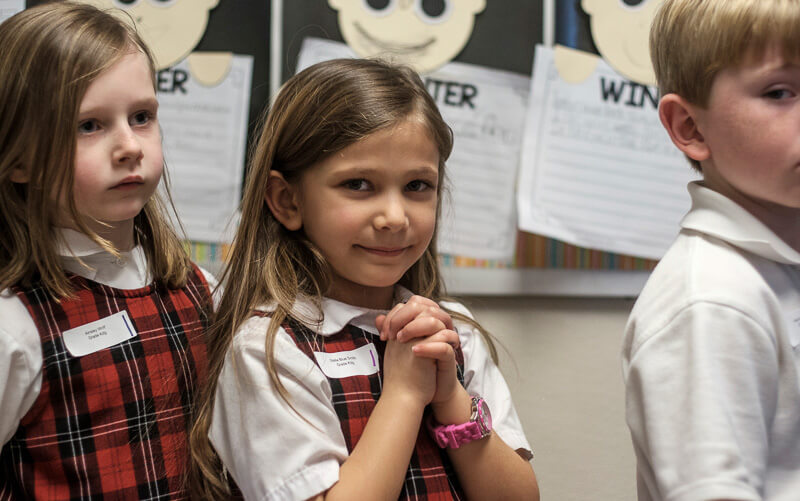 Kids in school uniforms