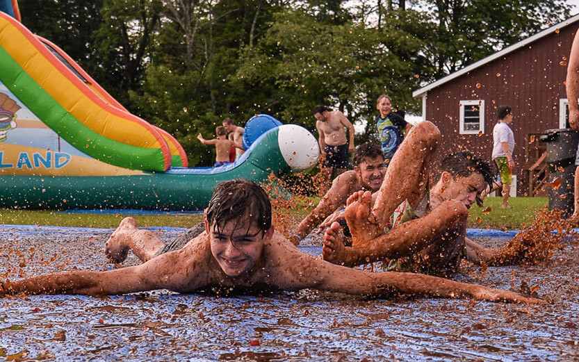 mud slide at camp