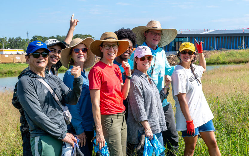 group of volunteers smiling