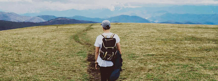 Man walking in a field