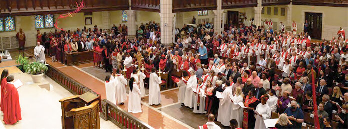 church congregation view from above