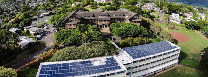 aerial shot of campus
