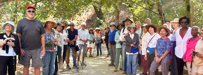a group of seniors on a scenic walk