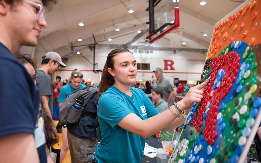 Rutgers students doing an art project