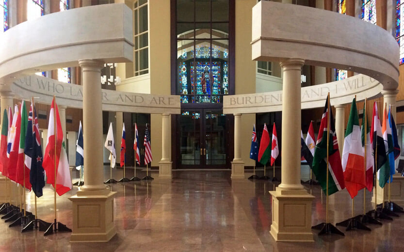 the foyer of the church
