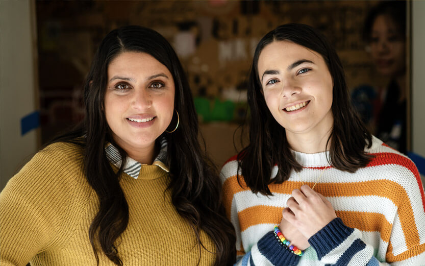 an LGBTQ+ person with a supportive friend