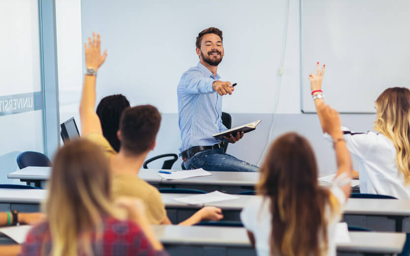 a teacher calling on a student