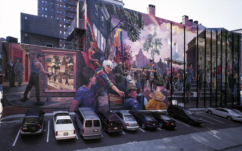 a mural on the side of the William Way community center