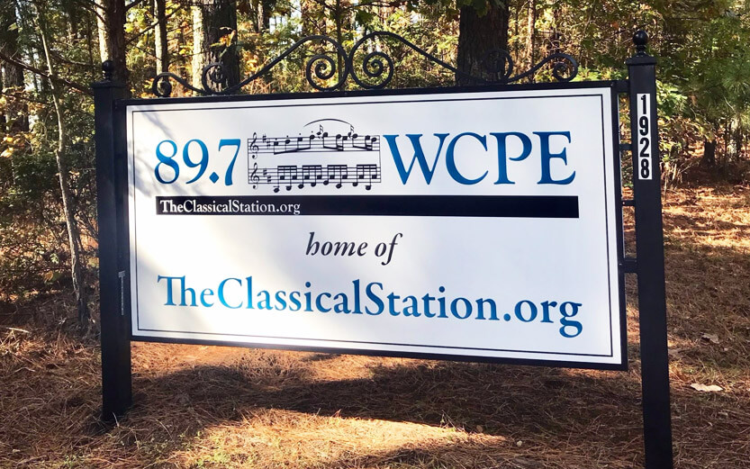 outdoor sign for WCPE radio