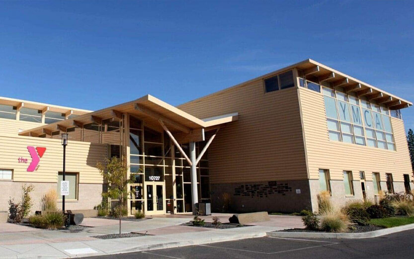 the exterior of a YMCA building